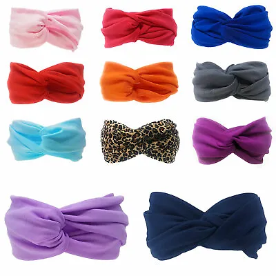 Twist Headband Womens Knot Wrap Turban Stretch Knot Hair Girls Yoga Elastic Soft • £2.49