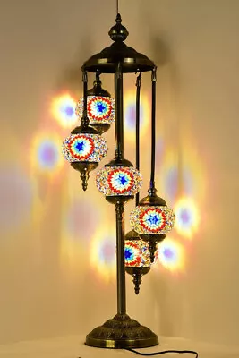 Turkish Lamp 5 Globes Handmade Home Decor Vintage Morrocan Style • $199