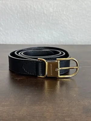 £95 • Buy Burberry Slim Black Gold Buckle Logo Leather Belt S M 34/85 RRP£290 LO02