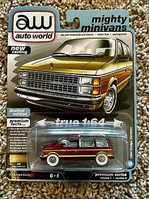 Auto World Mighty Minivans Dodge Caravan 1984 Ultra Red CHASE • $35