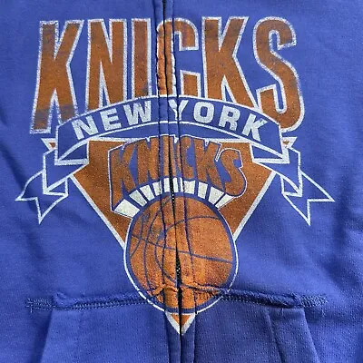 New York Knicks Hoodie Womens Small Blue Full Zip Sweatshirt NBA Mitchell & Ness • $24.99