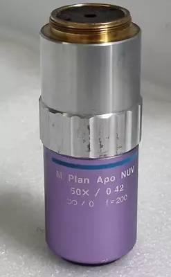 Used MITUTOYO M Plan Apo NUV 50 X /0.42 ∞ / 0   F=200  Microscope Objective Lens • $1189.90