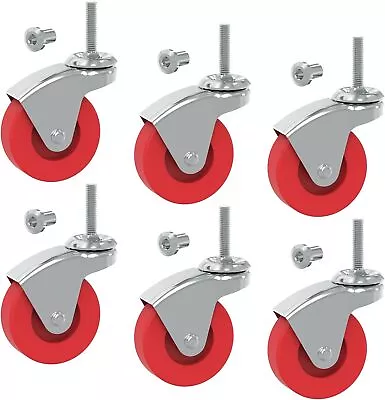 6 Pcs Swivel Caster Wheel Creeper Cart Stool Post Mount Replacement Heavy Duty • $22.99