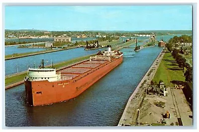 C1960's The Rogers Blough US Steel Ship Soo Lock Sault Ste. Marie MI Postcard • $14.98