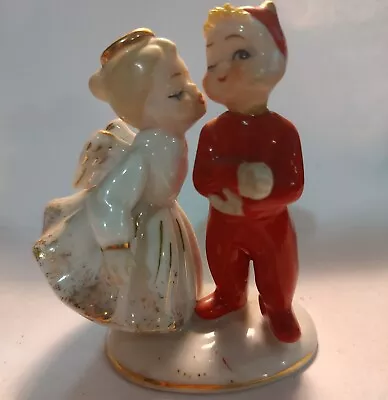 Vintage Lefton Angel Kissing Devil Figurine • $70