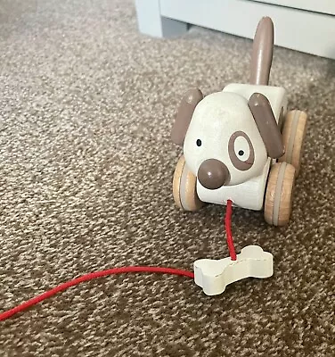 Janod Zigolos Pull Along Dog Wooden Puppy Toy For Children Boys & Girls • £0.99