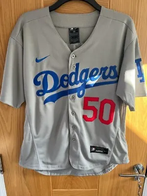 Men's Nike Mookie Betts Gray Los Angeles Dodgers Away Authentic Player Jersey • £49.99