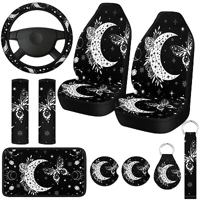 	10 Pcs Moon Star Car Seat Covers Full Set Car Accessories For Women Front 	 • $35.05