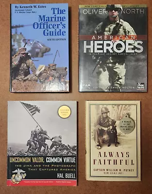 4 USMC Books - Marine Officers Guide Uncommon Valor Always Faithful Heroes • $35
