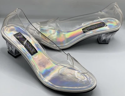 £24.71 • Buy Funtasma Clear Lucite Glass Slippers Cinderella Halloween Costume Shoes Womens 9