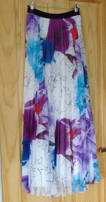 £4.50 • Buy Beautiful Summer Sheer Pleated Floral Maxi Size 6 (may Fit 8) White/multi.Event
