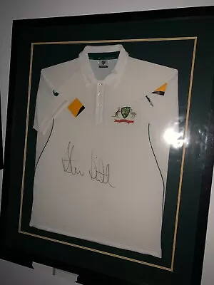 $795 • Buy STEVE SMITH HAND SIGNED CRICKET AUSTRLIA ASICS TEST SHIRT Captain Baggy Green