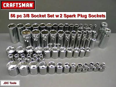 CRAFTSMAN TOOLS 56 Pc Short & Deep 3/8 SAE METRIC 6pt Ratchet Wrench Socket Set • $99.95