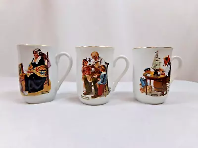 Vintage 1982 Norman Rockwell Museum Coffee Cups Lot Of 3 • $8.98