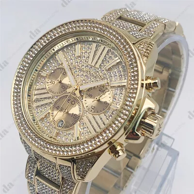 New Michael Kors MK6355 Gold Crystal Pave Stainless Steel Fashion Women's Watch • $162