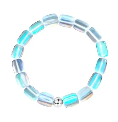 Enchanted Mermaid Glass Bracelet With Long Pebble Shaped Illuminating Beads • $14.99