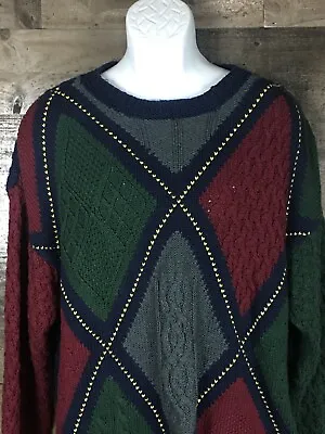  NAUTICA Mens XLarge Hand Knit Thick Sweater Great Colors Perfect Cotton • $19.95