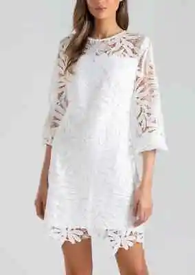 NWT $398 SHOSHANNA Optic White Holland Lace Dress XS 2 • $45.99