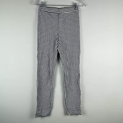 HUE Womens Ponte Skimmer Leggings Size XS Black White Houndstooth Loafers New • $17.49