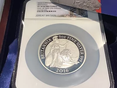 2016 Royal Mint British Britannia £10 Ten Pound Silver Proof 5oz NGC PR70  B15.6 • $1151.64