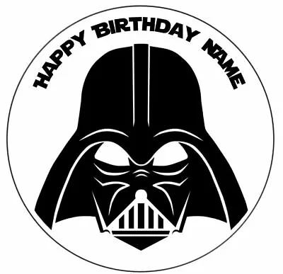 Darth Vader Star Wars Theme Personalised Edible Cake Topper Icing Or Wafer • £5.50