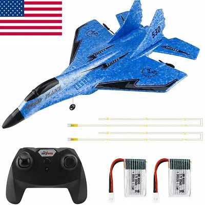 RC Airplanes Remote RTF Airplane With LED Night Light 2.4GHz With 2 Batteries • $48.44