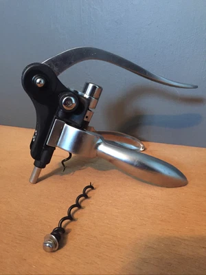 £6 • Buy Wine Bottle Opener With Lever Corkscrew And Handle Silver And Black