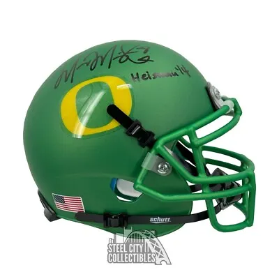 Marcus Mariota Autographed Oregon Heisman 14 Schutt Green Mini Helmet - BAS • $116.96
