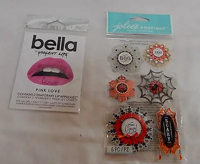 Halloween Jolee's Boutique Embellishments & Bella Violent Lips Pink Love 3V  • $9.99