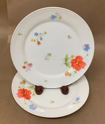 2 Bread Plate Just Flowers Mikasa A4182 Orange Yellow Blue Flowers Japan • $16.81