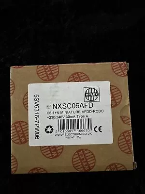 Wylex NXSC06AFD 6A B Type 30mA 1P+N RCBO/AFDD Single Module Arc Fault Device • £50