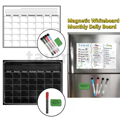 Magnetic Dry Erase Whiteboard Monthly&Weekly&Daily Magnetic Fridge Calendar  • $8.99