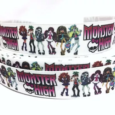 Grosgrain Ribbon 7/8  Monster High Princess Fun M5 Halloween - Christmas Printed • $0.99