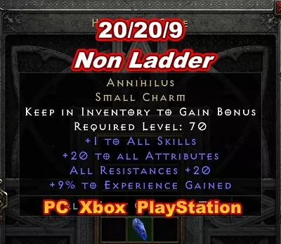 Annihilus ⭐ Non Ladder 20/20/9 Anni Diablo II Resurrected D2R SC PC/PS4/PS5/Xbox • $8.80