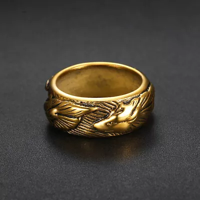 $13.99 • Buy 8mm Viking Wolf Head Band Ring Stainless Steel Men's Women's Wedding Band Ring