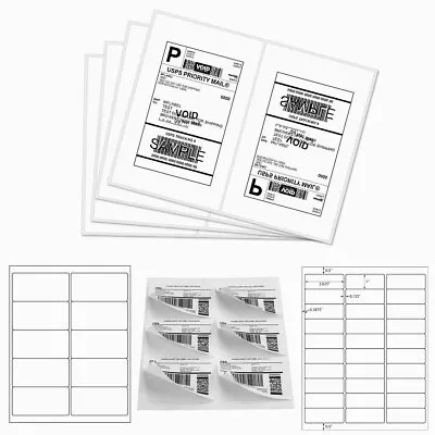 Mailing Shipping Labels Half Sheet Self Adhesive 8.5x5.5 1x2 5/8 3 1/3x4 4x2 • $124.71