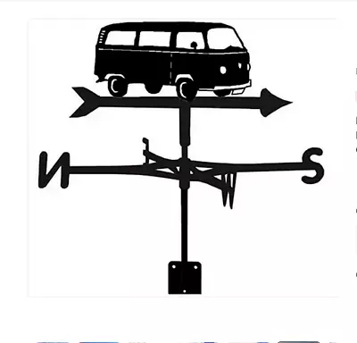 Volkswagon Camper Van Metal Weathervane Weather Vane + Roof Mount VW New Gift • £29.99