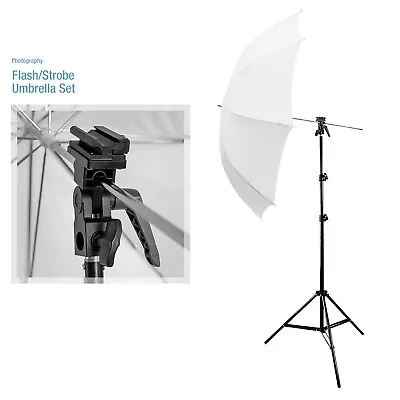 LSP 33  Umbrella Photography Kit 7 Ft. Light Stand Flash Bracket B Photo Studio • $32.21