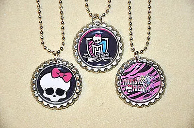 SET OF 3-  MONSTER HIGH  Flat Bottlecaps Necklaces!! • $4.20