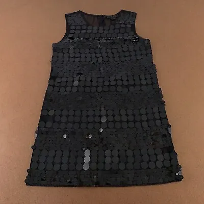 C Luce Women's Size Medium Black Big Sequin Sleeveless Short Sheath Dress • $15.87