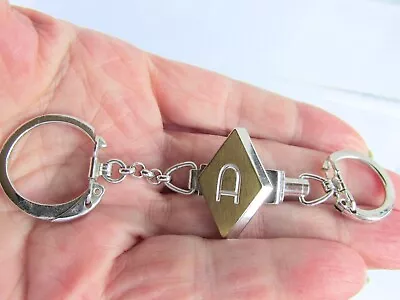 Vintage Initial  A  Double Key Ring Pull Apart Silver Plate Gold Plate Face • $14.99