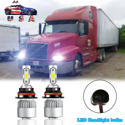 9007 Truck LED Headlight Bulbs 2x For 1998-19 Volvo VN 2000-2003 VNL 2000-17 VNM • $22.50