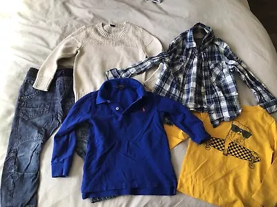 Boys Clothes Bundle 3-4 Years Blue Ralph Lauren Polo Top Jeans Shirt GAP Jumper • £5.99