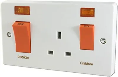 £13.99 • Buy Crabtree 45A DP Cooker Control Unit With Neon White 4521/31