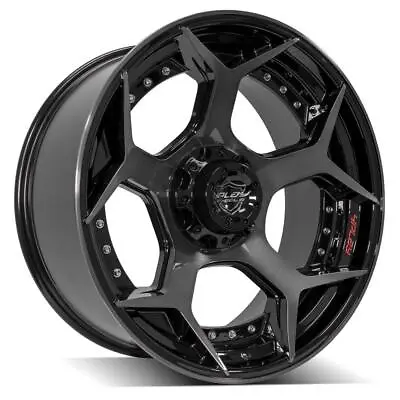 Set (4) 4Play 5 Lug 4P50 22x10 Black Wheels Fit RAM Jeep Dodge GM • $1000