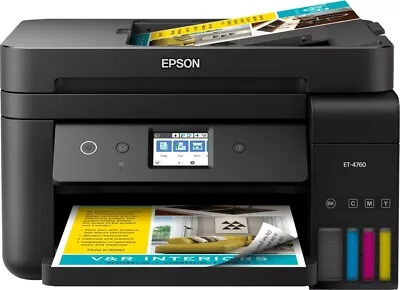 Epson - EcoTank ET-4760 Wireless All-In-One Printer - Black • $449.99