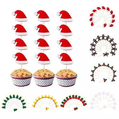 12 Pieces Cloth Cupcake Picks Christmas Themed - Cupcake • $5.82