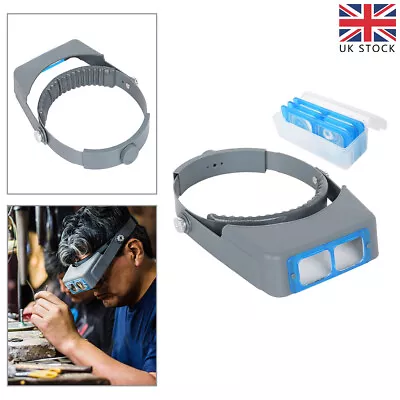 Head Magnifier Glasses Magnifying Visor Glass Headband With Lens Replacements • £17.99