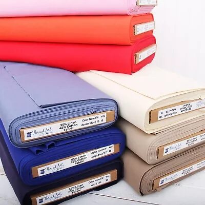 Premium Linen Fabric For Embroidery & More 55  Wide 28 Solid Colors - By The Yd • $12.99