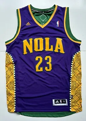 New Orleans Hornets Anthony Davis Adidas NOLA Mardi Gras Edition Jersey M Rare • $359.10